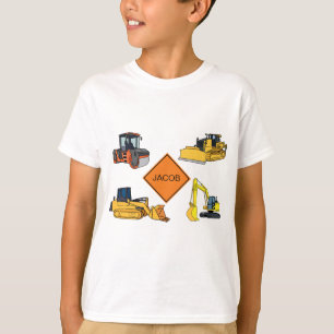 Personalised Construction Vehicles Illustrations  T-Shirt