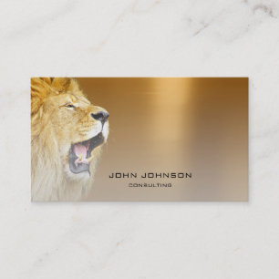 Personalised Consulting Lion Gold Metallic Steel Business Card