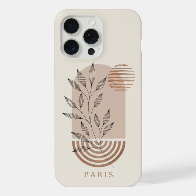 Personalised Contemporary Abstract Boho iPhone Case (Back)
