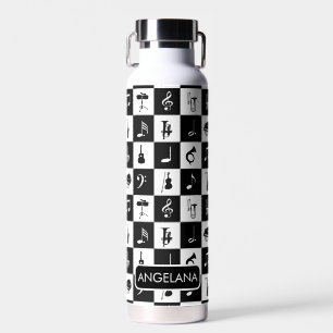 Personalised contemporary music design water bottle