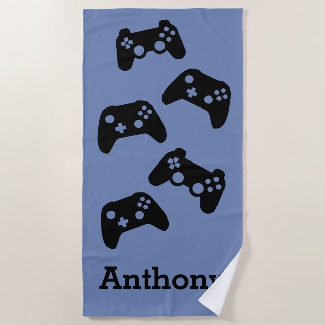 Personalised Controllers Video Game Controller Beach Towel (Front)