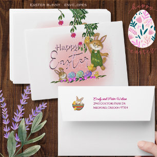 Personalised Coo Easter Bunny and Address Envelope