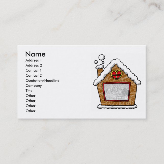 Personalised cookie house Christmas Business Card (Front)