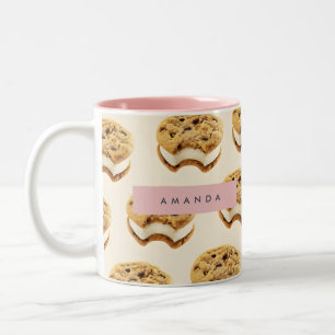 Personalised Cookie Ice Cream Sandwich Pattern Two-Tone Coffee Mug