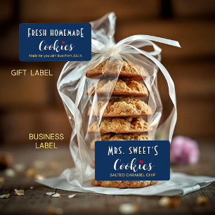 Personalised Cookie or Bakery Label with Heart