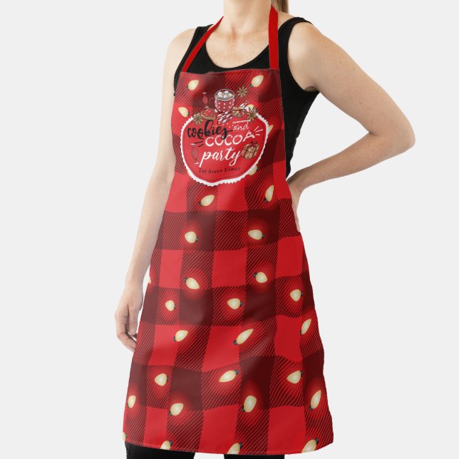Personalised Cookies and Cocoa Christmas Party Apron (Insitu)