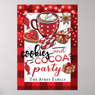 Personalised Cookies and Cocoa Christmas Party  Poster