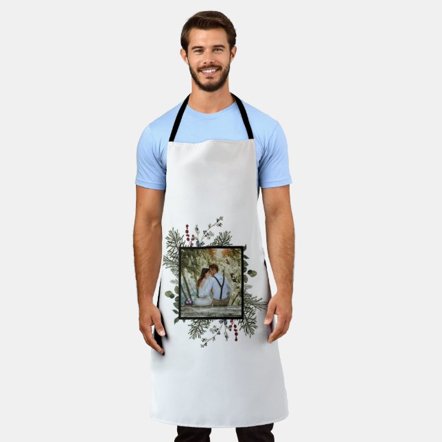 Personalised Cooking Apron – Custom Photo (Worn)