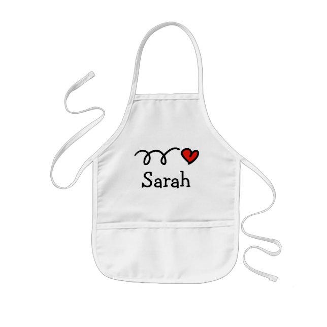 Personalised cooking apron for kids | White (Front)