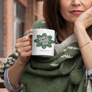 Personalised Cool Aunt Club Gift for Auntie Retro Coffee Mug