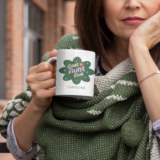 Personalised Cool Aunt Club Gift for Auntie Retro Coffee Mug (Creator Uploaded)