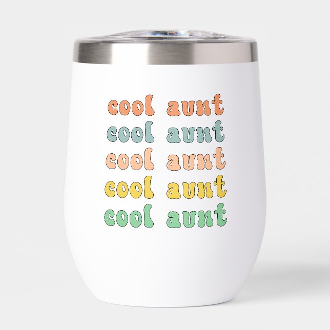 Personalised Cool Aunt Modern Retro Auntie (Front)