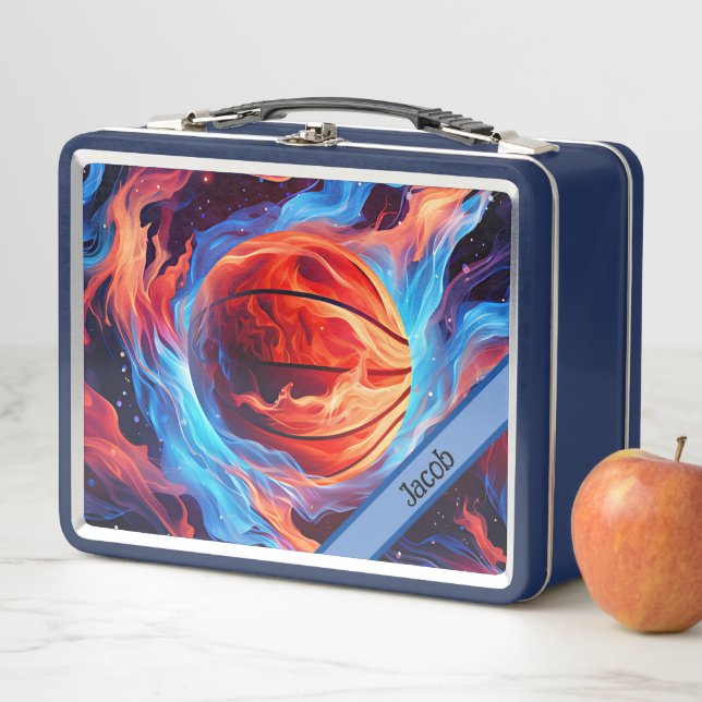 Personalised Cool Basketball Themed Name  Metal Lunch Box (In Situ)