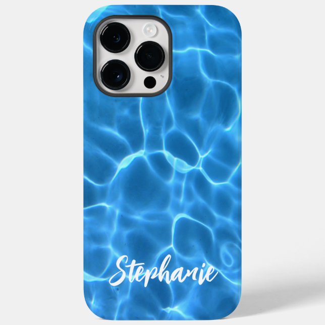 Personalised Cool Blue Swimming Pool Photo Case-Mate iPhone Case (Back)