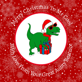 Personalised Cool Christmas Dinosaur Wrapping Paper