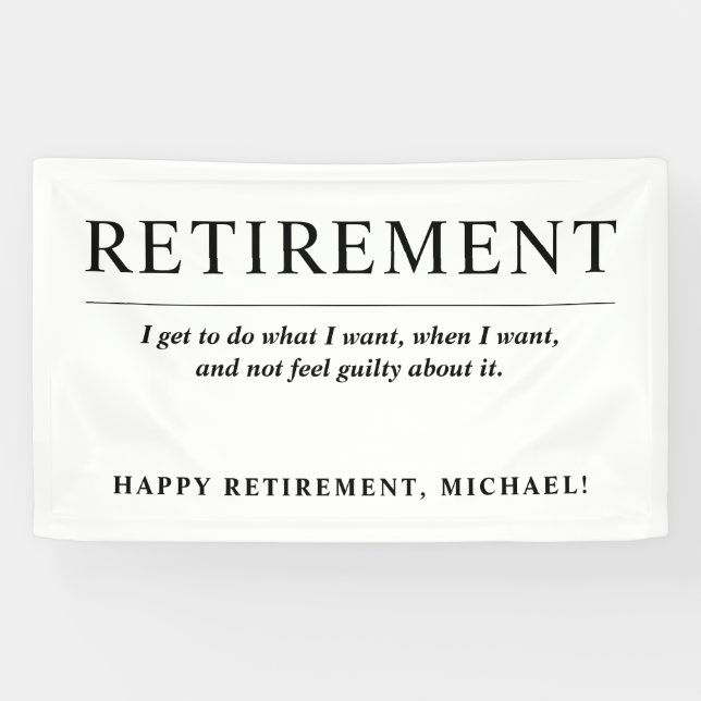 Personalised Cool Custom Retirement Party Banner (Horizontal)