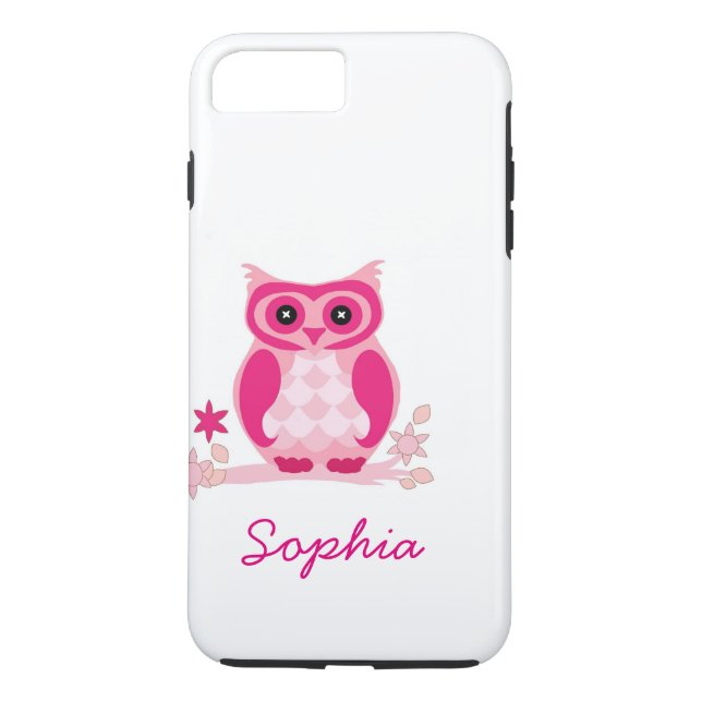 Personalised Cool Cute Unique Groovy Pink Owl Case-Mate iPhone Case (Back)