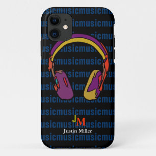 personalised cool dj headphone iPhone 11 case