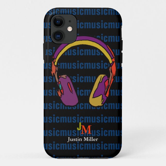 personalised cool dj headphone Case-Mate iPhone case (Back)