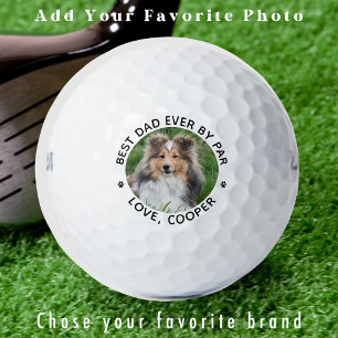 Personalised Cool Dog Photo Modern Golfer Dad Golf Balls
