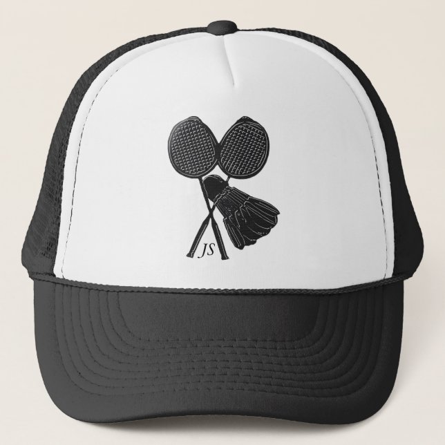 Personalised Cool Gift for Badminton Players Trucker Hat (Front)