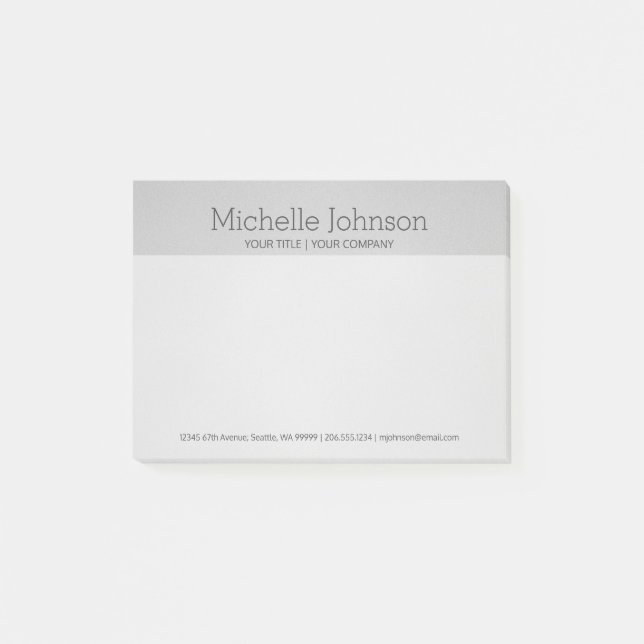 Personalised Cool Grey Grainy Texture Post-it Notes (Front)