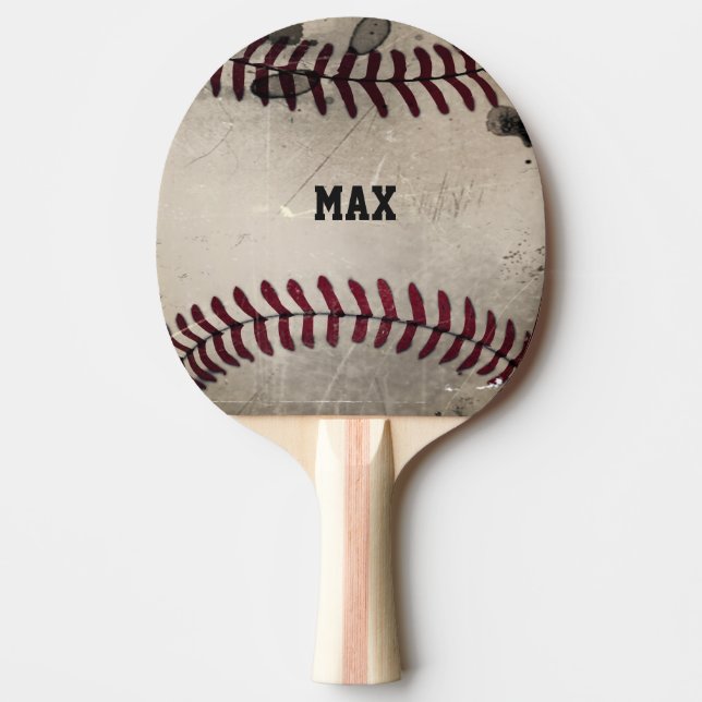 Personalised Cool Grunge Baseball Ping Pong Paddle (Front)
