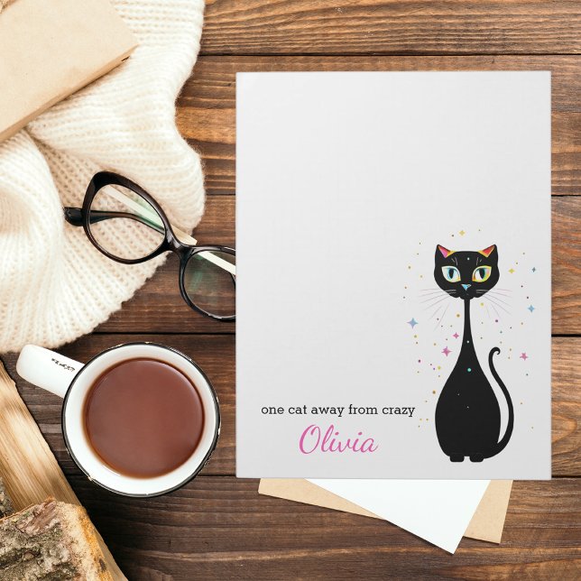 Personalised Cool Kitty Cat Modern Minimalist  Notepad (Creator Uploaded)