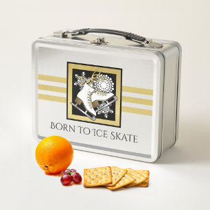 Personalised Cool Modern Ice Skating Metal Lunch Box