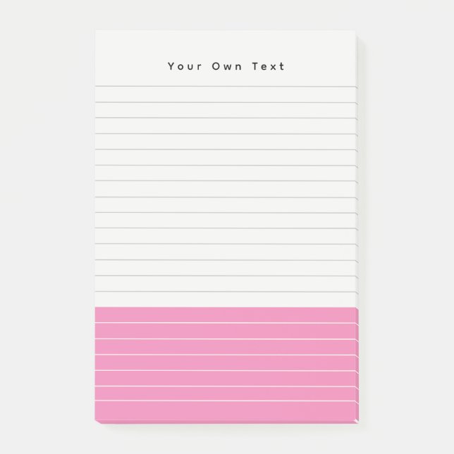 Personalised Cool Modern Minimalist Pink Notepad (Front)