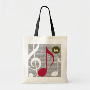 Personalised cool musical notes tote bag
