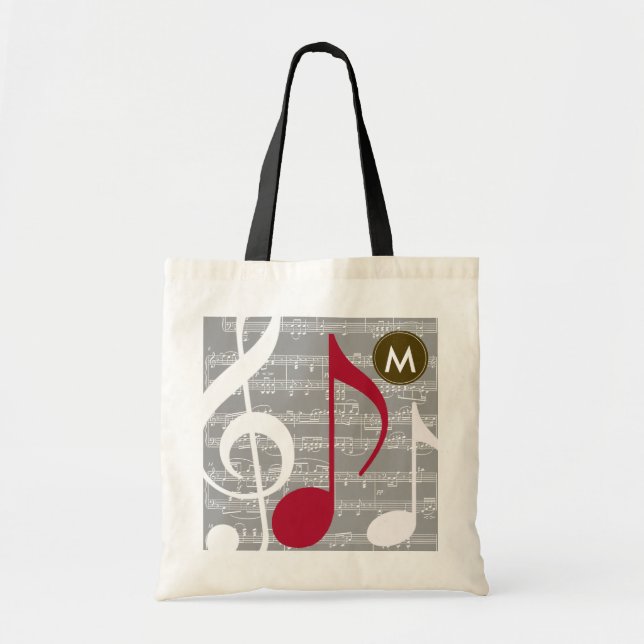 Personalised cool musical notes tote bag (Front)