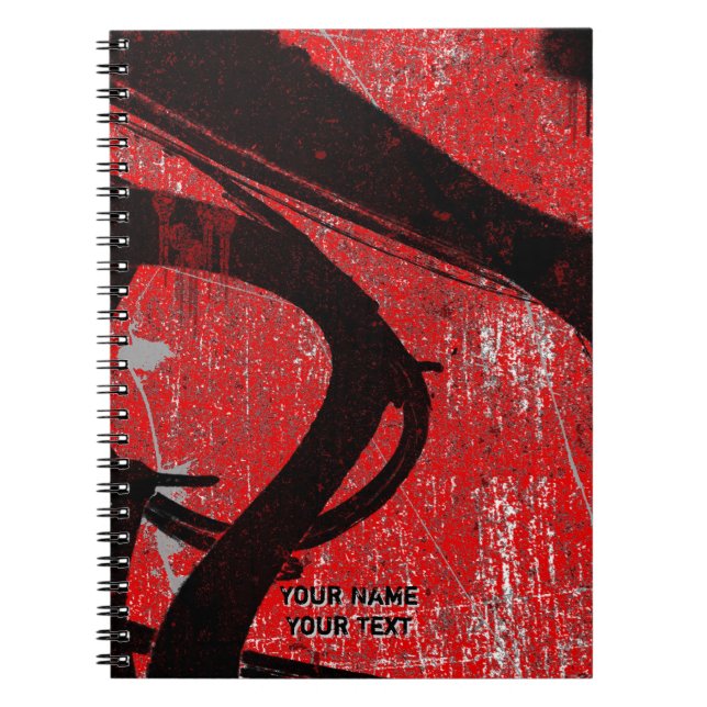 Personalised Cool Urban Red Graffiti Notebook (Front)