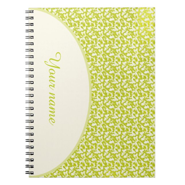 Personalised cool yellow pattern notebook (Front)