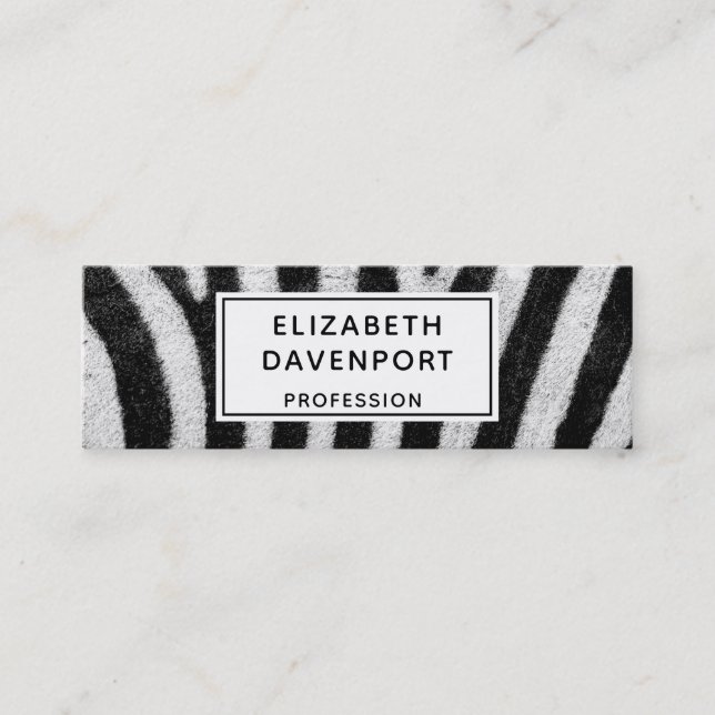 Personalised Cool Zebra Pattern Texture Mini Business Card (Front)
