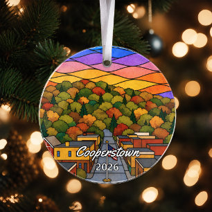 Personalised Cooperstown Acrylic Ornament, Custom Ornament