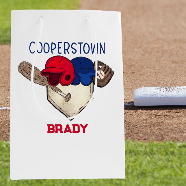 Personalised Cooperstown Baseball  Medium Gift Bag (Creator Uploaded)