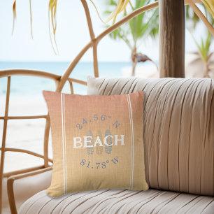 Personalised Coordinates Beach Cushion