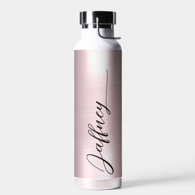 Personalised Copper And Gold Background Water Bottle (Left)