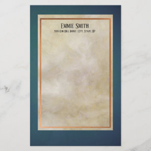 Personalised Copper and Teal No Lines Stationery