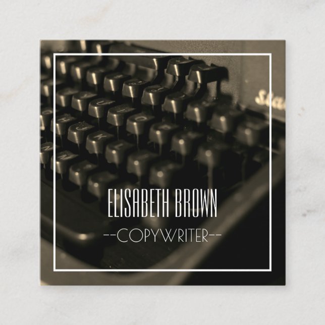 Personalised Copywriter Typewriter Business Card (Front)
