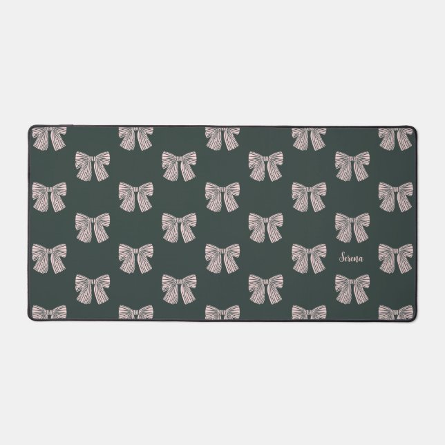 Personalised Coquette Bow Desk Mat (Front)