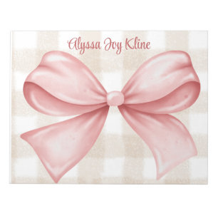 Personalised Coquette bow gingham background Notepad