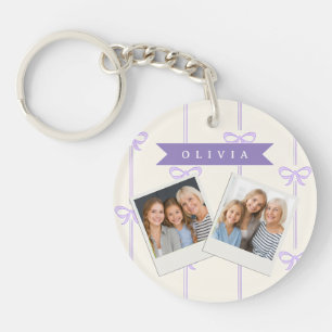 Personalised Coquette Bow Name Girly Aesthetic Key Ring