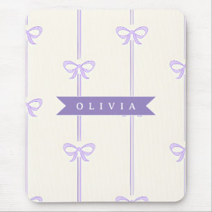 Personalised Coquette Bow Name Girly Aesthetic Mouse Mat