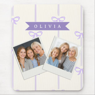 Personalised Coquette Bow Name Girly Aesthetic Mouse Mat