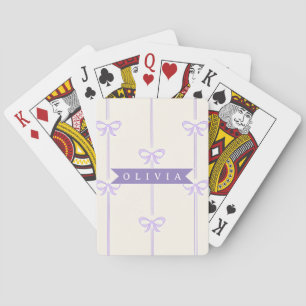 Personalised Coquette Bow Name Girly Aesthetic Playing Cards