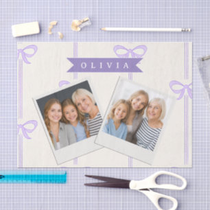 Personalised Coquette Bow Name Girly Aesthetic Tissue Paper