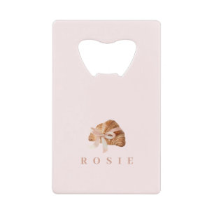 Personalised Coquette Croissant Pink Ribbon