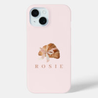 Personalised Coquette Croissant Pink Ribbon